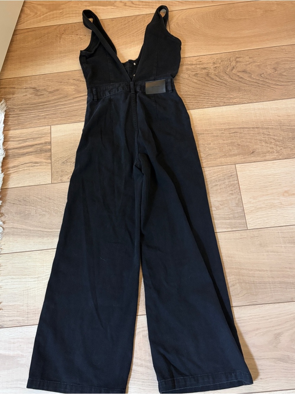 Cider Black High-Waist Wide-Leg Denim Overalls - Picture 3 of 3